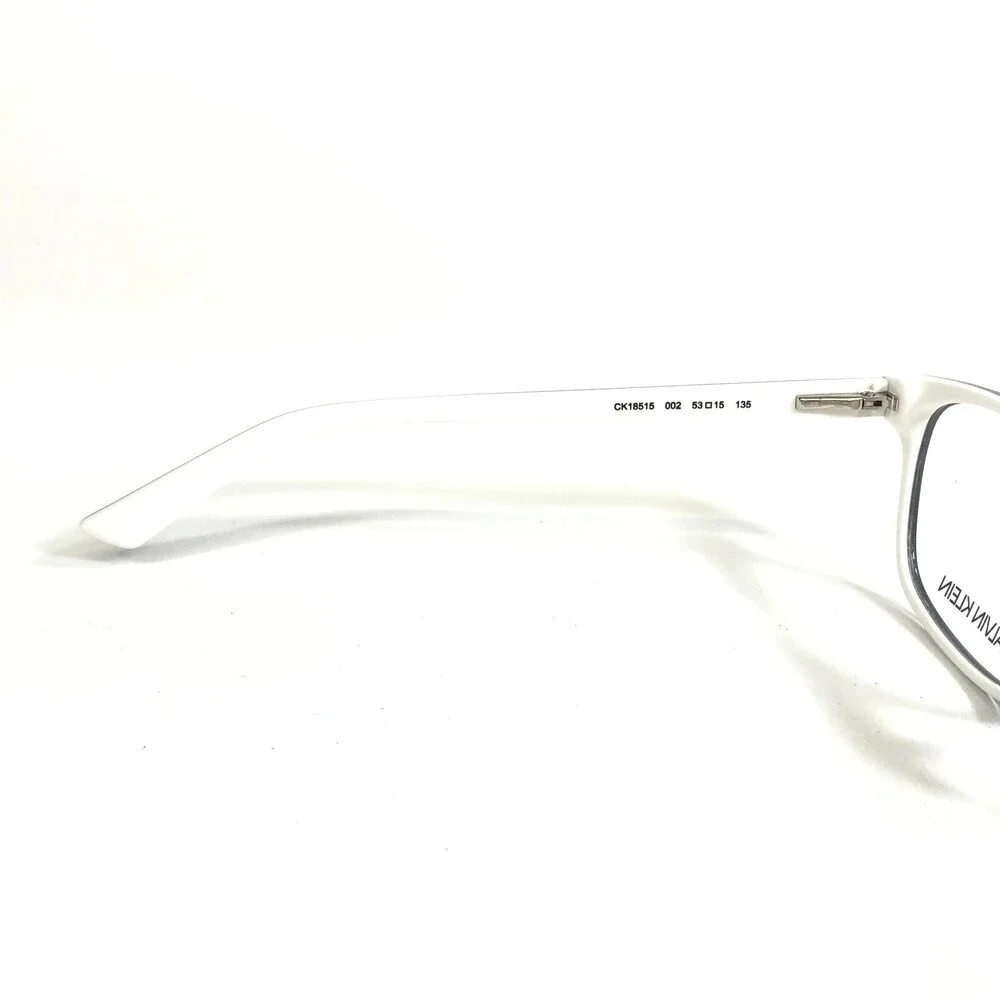 Calvin Klein Eyeglasses Frames CK18515 002 Black White Square Full Rim 53-15-135